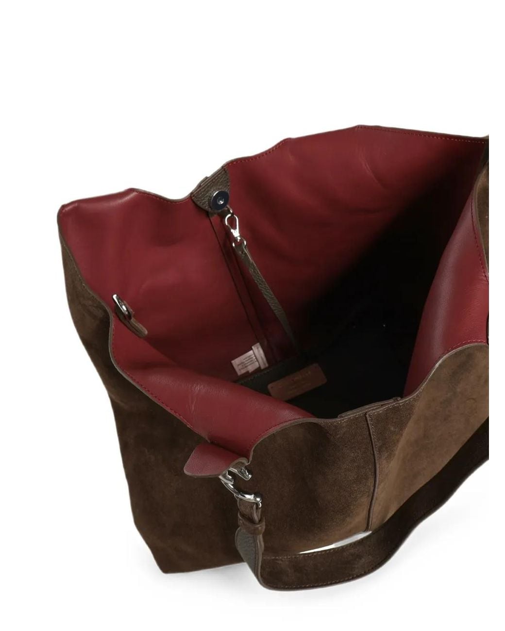 Coccinelle Brown Suede Leather Tote Bag