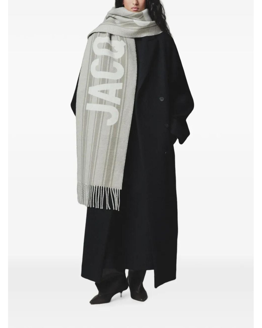 Jacquemus White Lecharpe Striped Wool Scarf