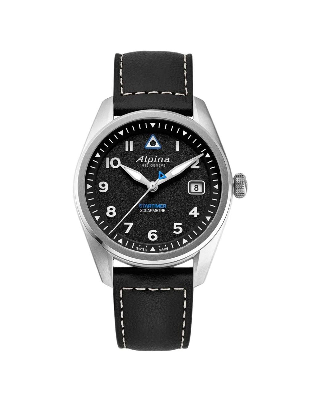 Alpina Black Startimer Pilot Solarmetre 38Mm Watch for men