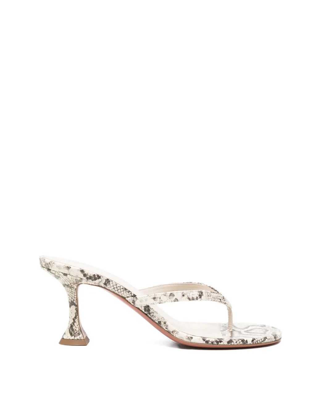 AMINA MUADDI White Juliette Thong Slippers 70 Matural Printed Snake