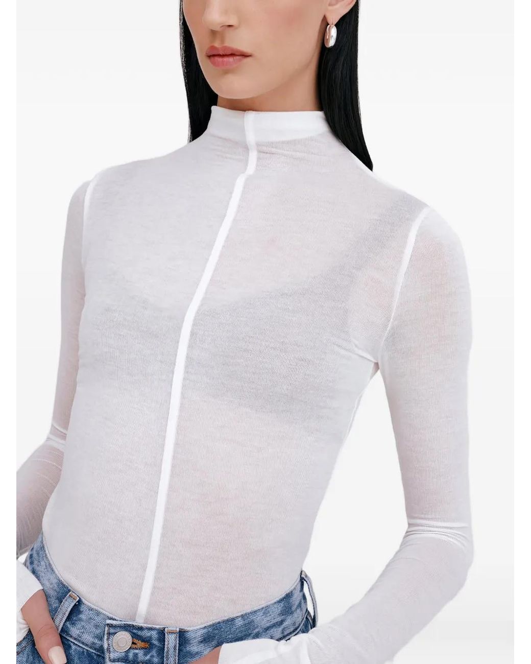 MARCELLA White Alicia Turtleneck Top