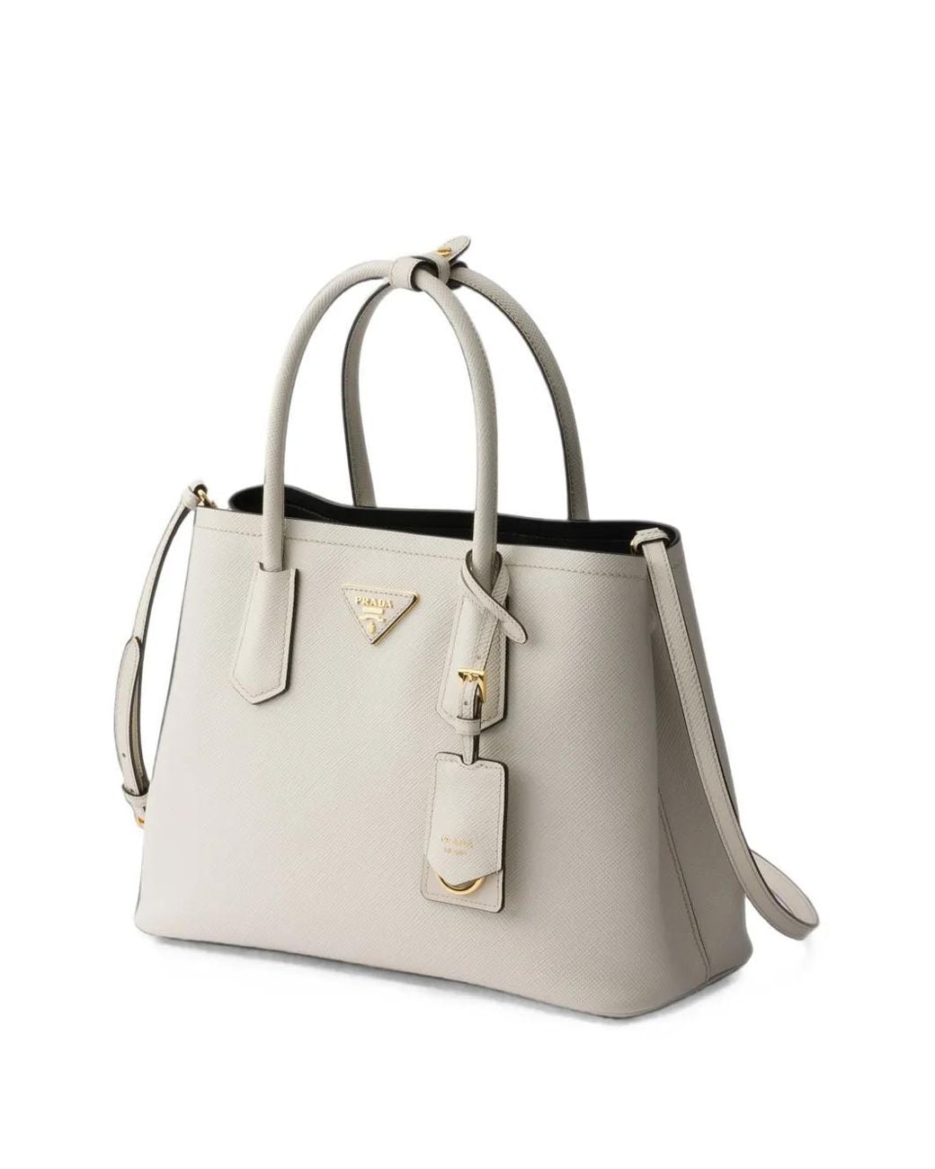 Borsa Double Media di Prada in Natural