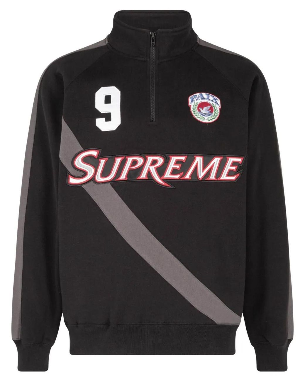 Supreme Black Equipé Logo-Appliquéd Sweatshirt for men
