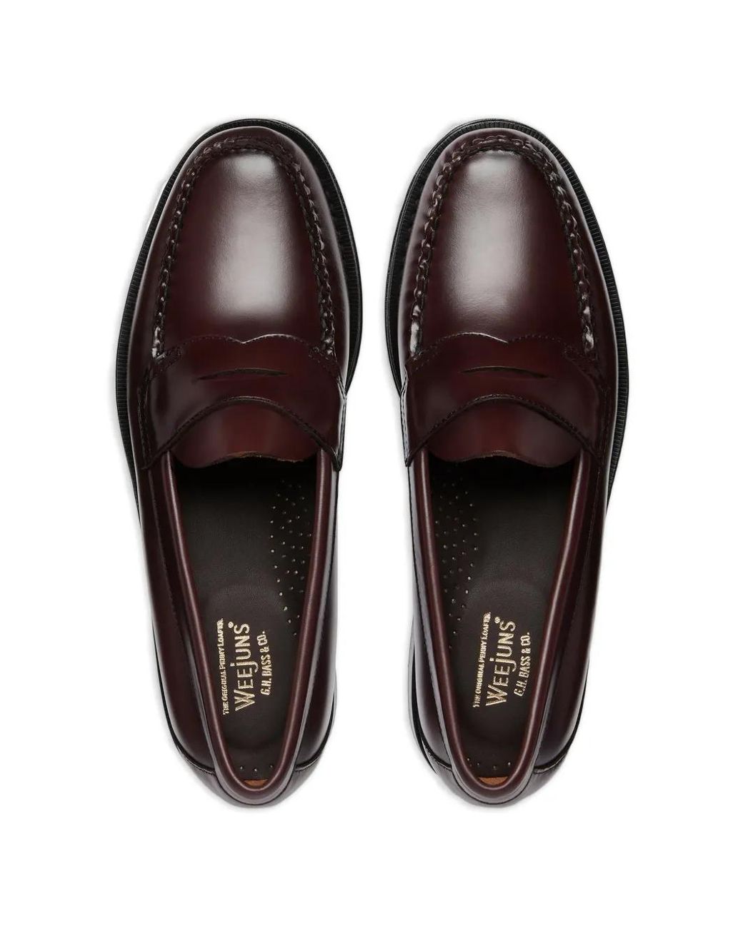 G.H.BASS White Weejuns Logan Penny Loafers for men