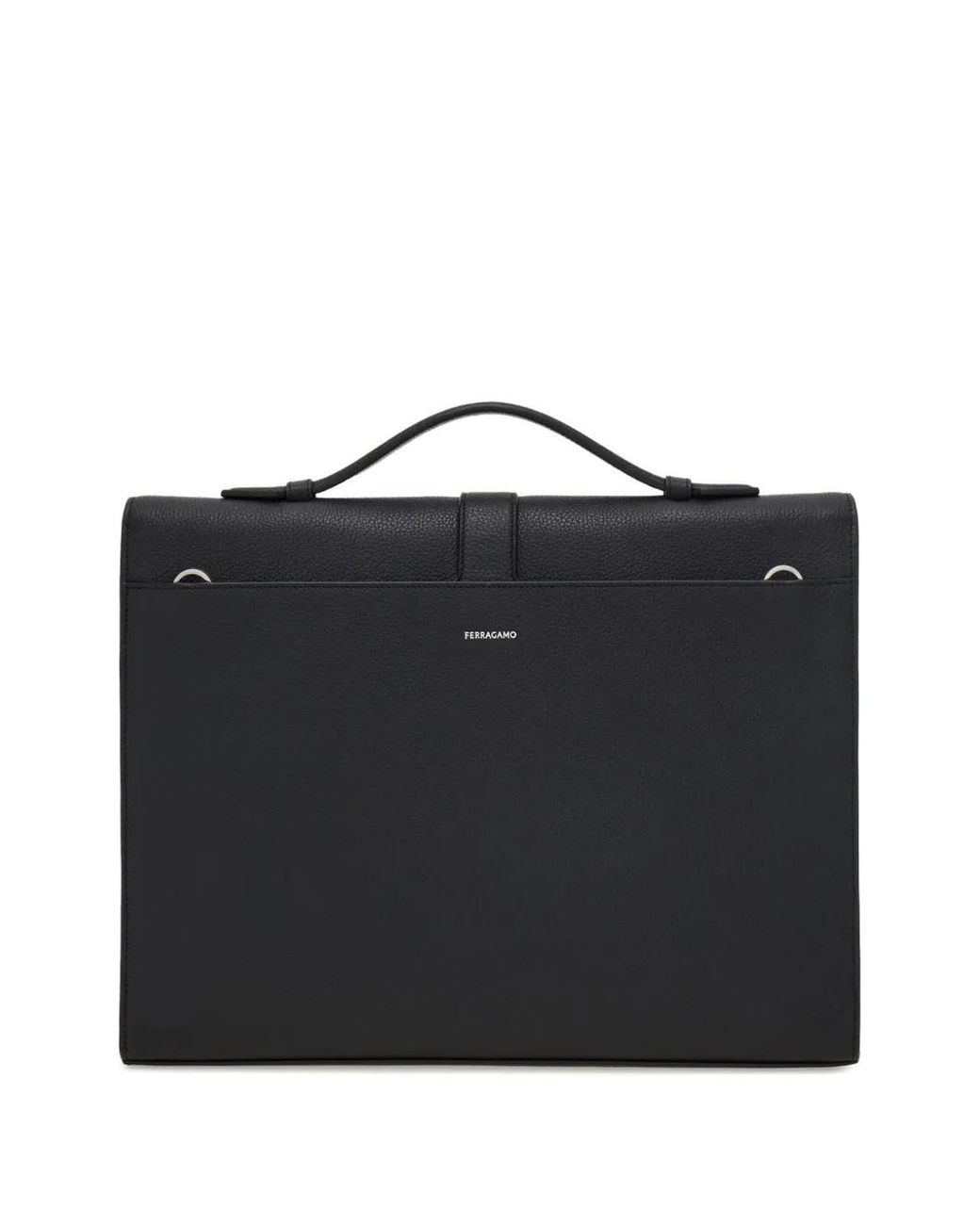 Ferragamo Black Hug Buckle Briefcase for men