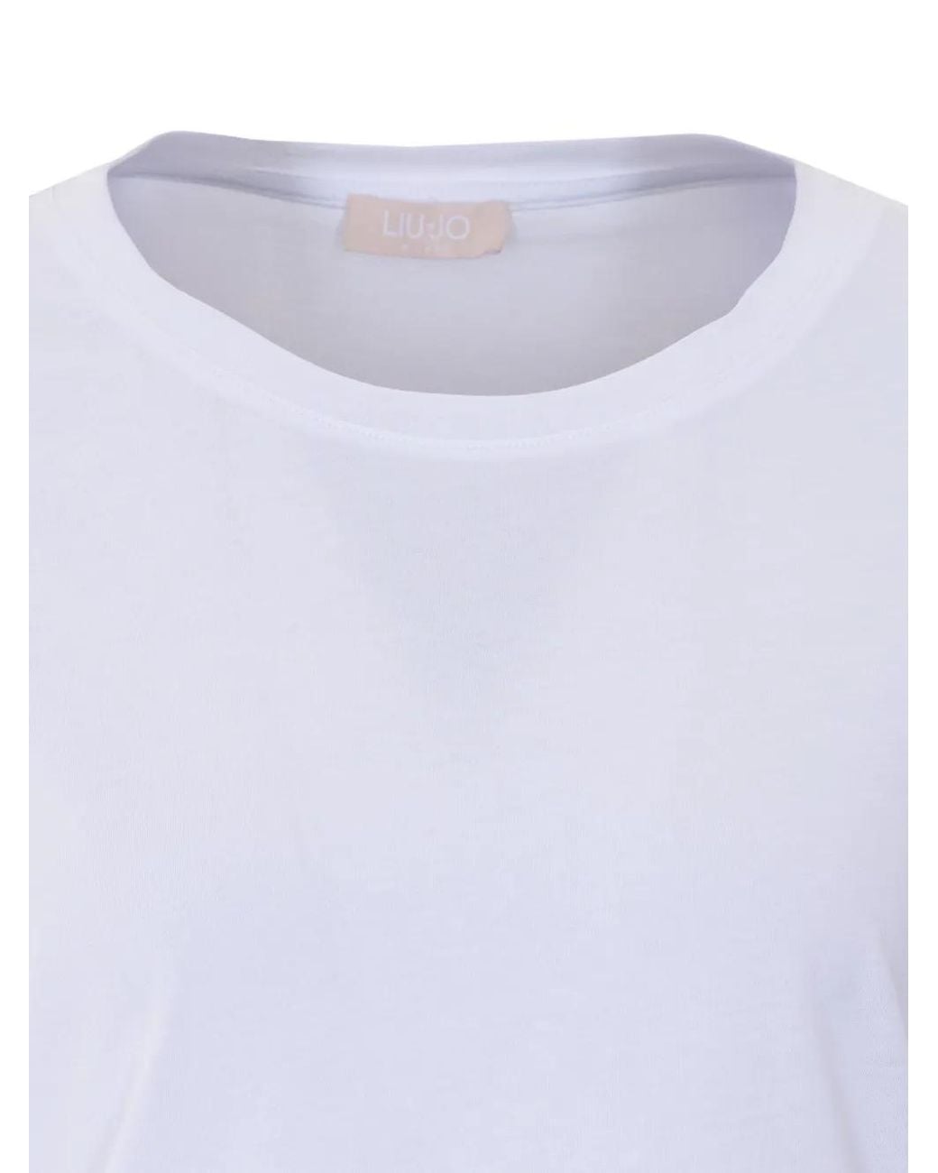 Liu Jo Blue T-Shirt With Appliqué Details