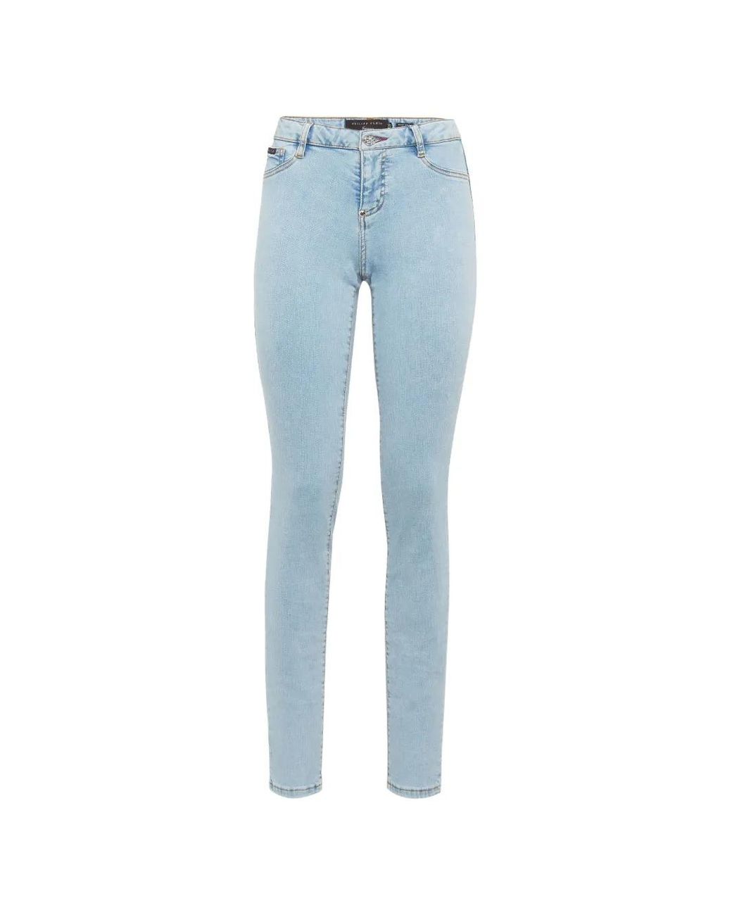Philipp Plein Blue Logo-Plaque Jeans