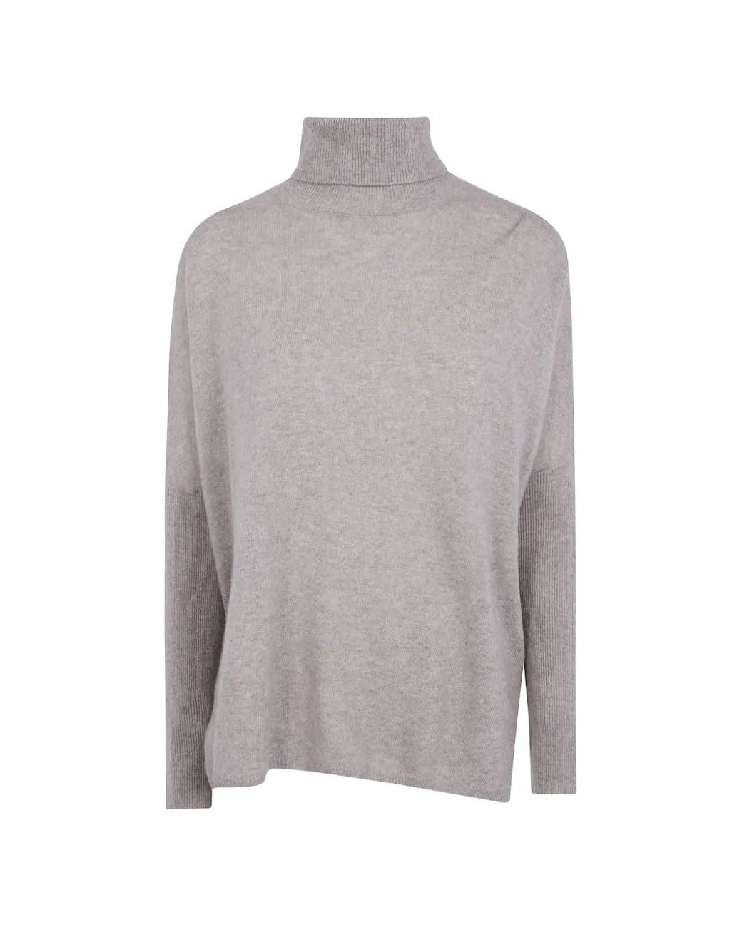 ABSOLUT CASHMERE Gray Clara Roll-Neck Drop-Shoulder Sweater