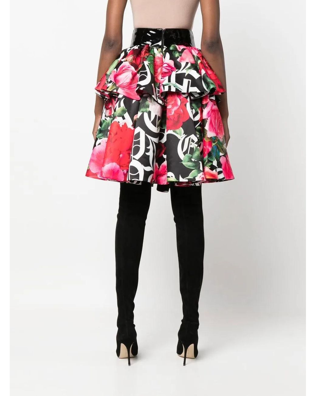 Philipp Plein Red Maxi Skirt