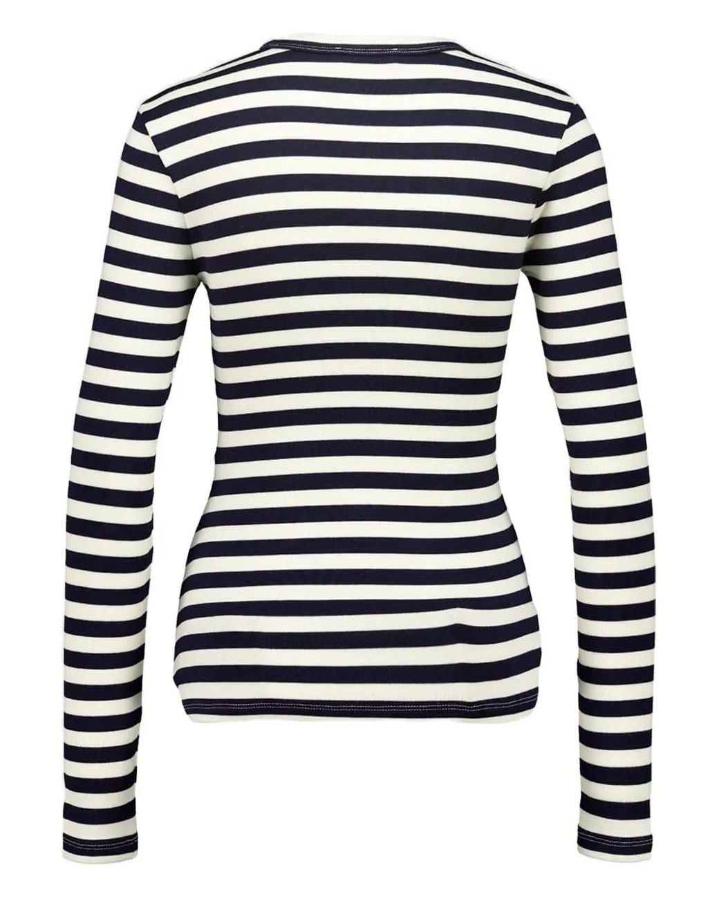 Rabanne Blue Striped Button-Detail Top