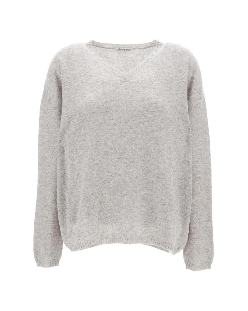 #MSM Gray Ribbed V-Neck Sweater