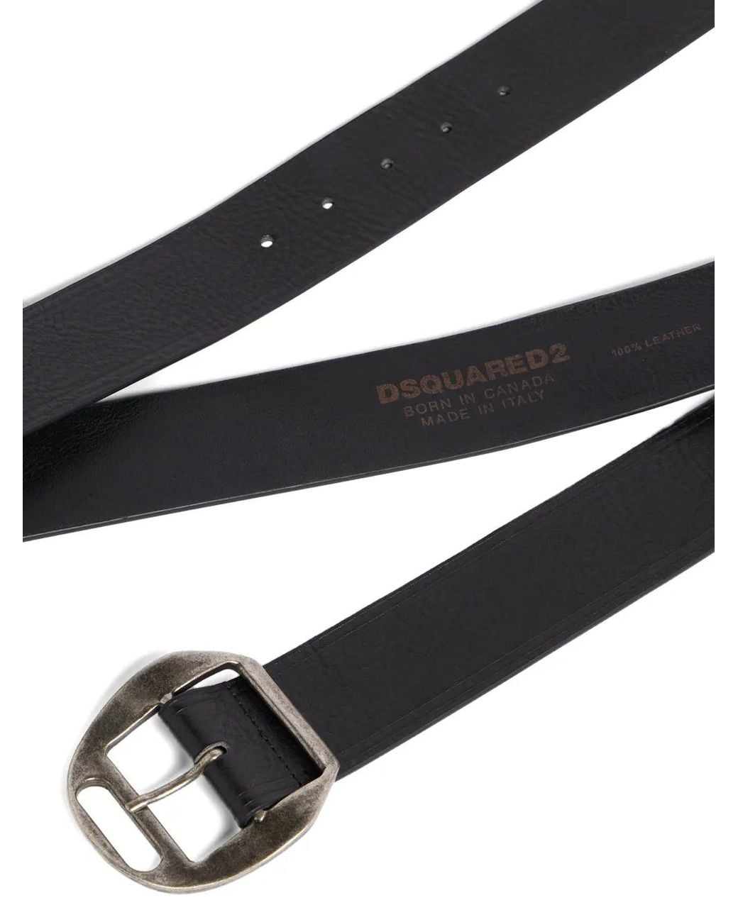 DSquared² White Buckle-Fastening Leather Belt for men