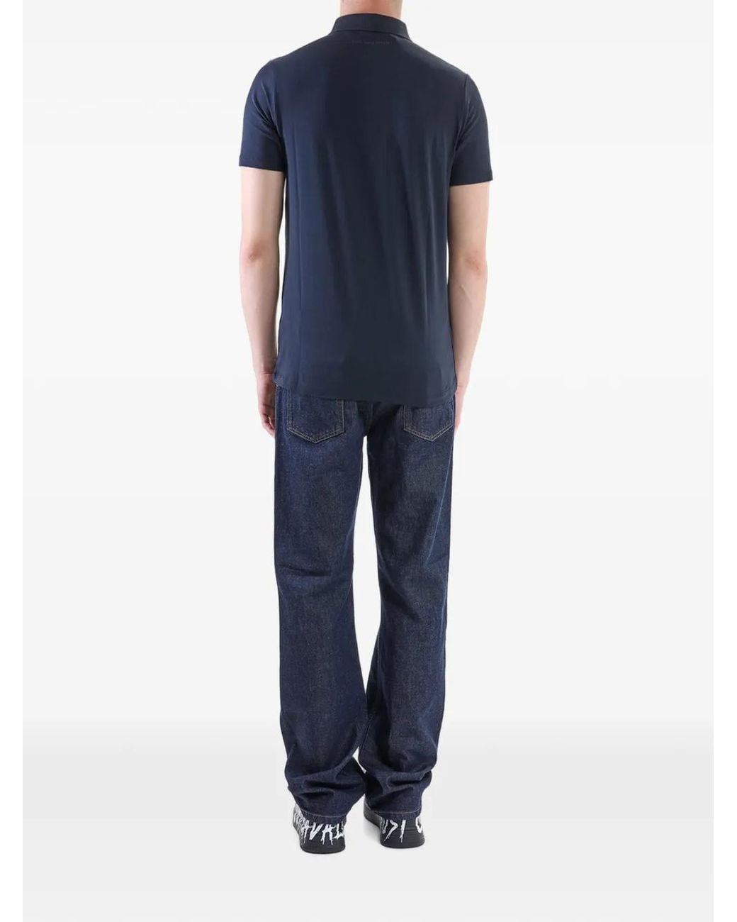 Karl Lagerfeld Blue Karl Kameo Embroidered Polo Shirt for men
