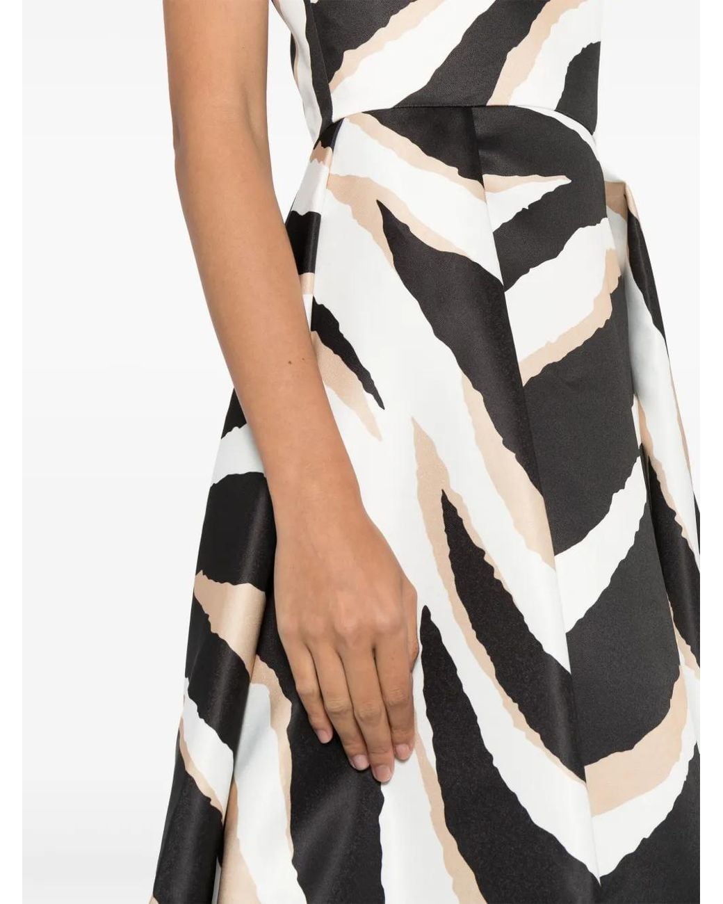 Elie Saab White Zebra-Print Silk Gown