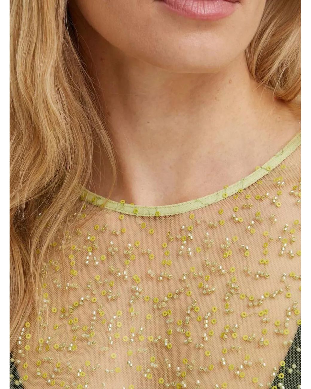 Samsøe & Samsøe Green Beaded Long-Sleeve Blouse