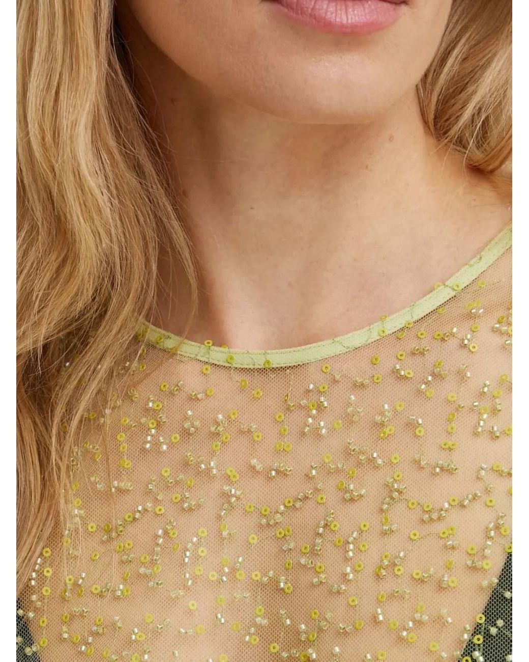Samsøe & Samsøe Green Beaded Long-Sleeve Blouse