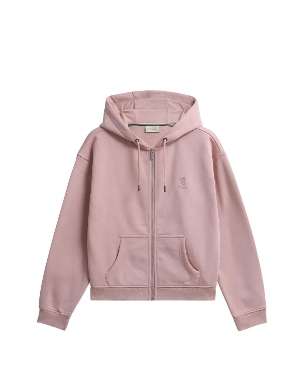 Pringle of Scotland Pink Logo-Embroidered Zip-Up Hoodie