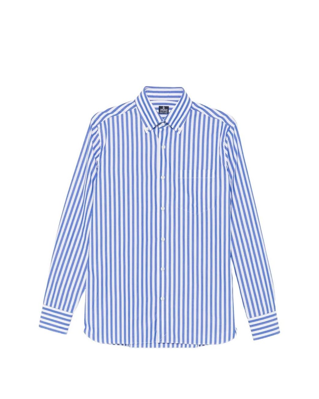 Truzzi Blue Vertical-Stripe Button-Down Shirt for men