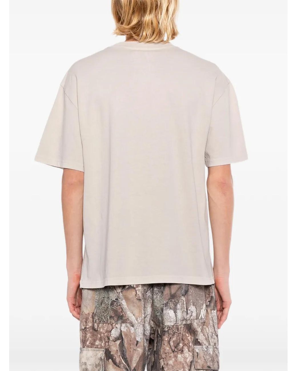 Melt White Graphic-Print Crew Neck T-Shirt for men