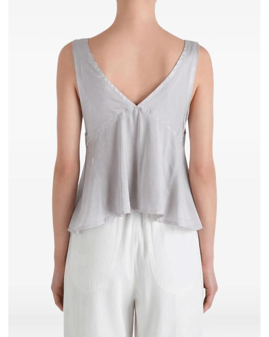 Marc Le Bihan Gray Cowl-Neck Peplum Top