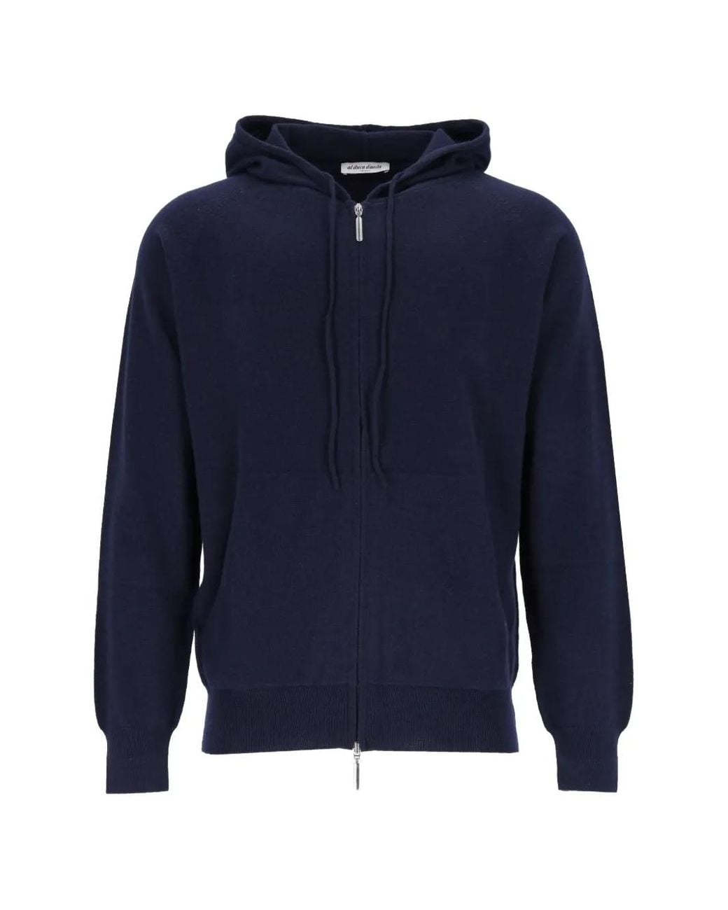 Al Duca D'aosta Blue Zip-Up Cashmere Hoodie for men