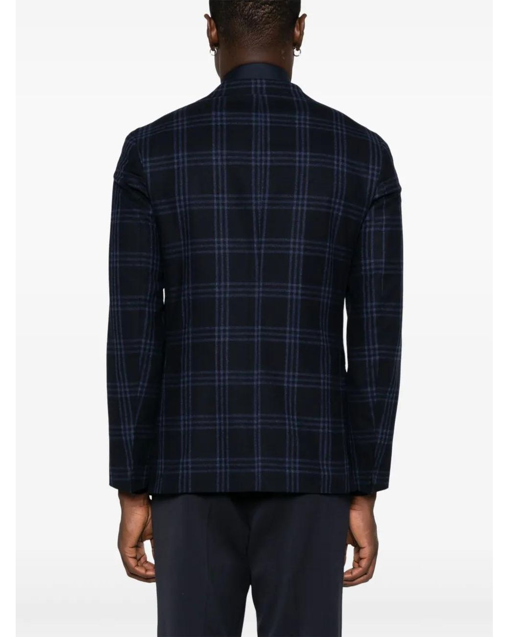 Eleventy Blue Checkered Blazer for men