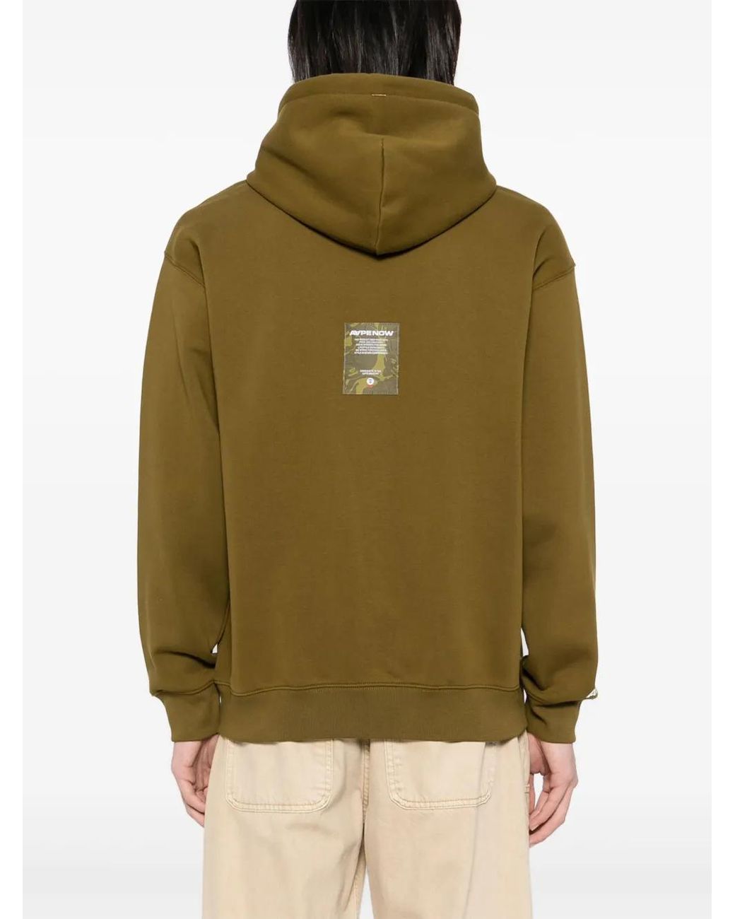 Aape By A Bathing Ape Green Logo Patched Hooded Jacket for men