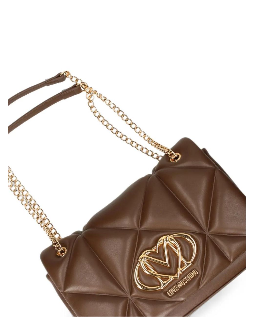 Love Moschino Brown Logo-Plaque Shoulder Bag