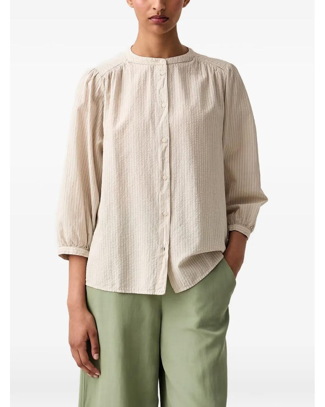 Marc O' Polo Natural Striped Seersucker Blouse