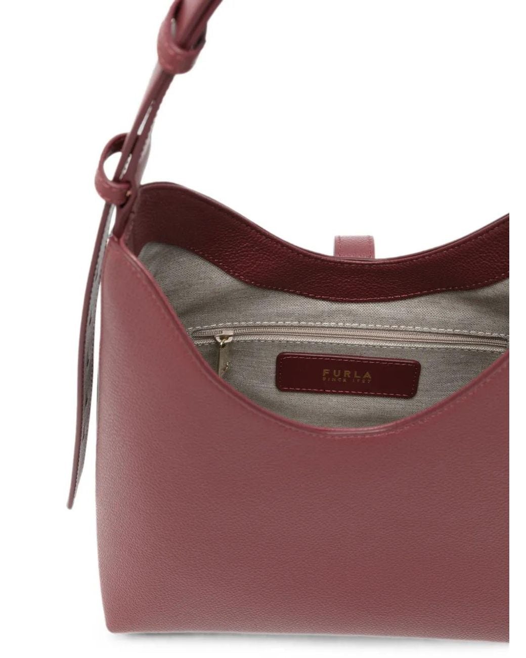 Furla Purple Goccia Leather Tote Bag