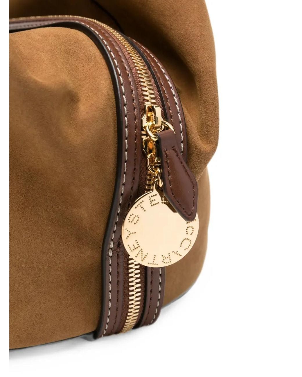 Stella McCartney Brown Small Appaloosa Logo-Charm Suede-Effect Tote Bag