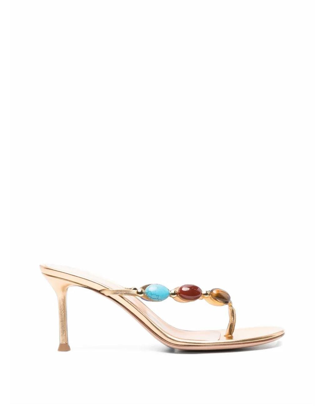 Gianvito Rossi White Shanti Thong 70 Sandals