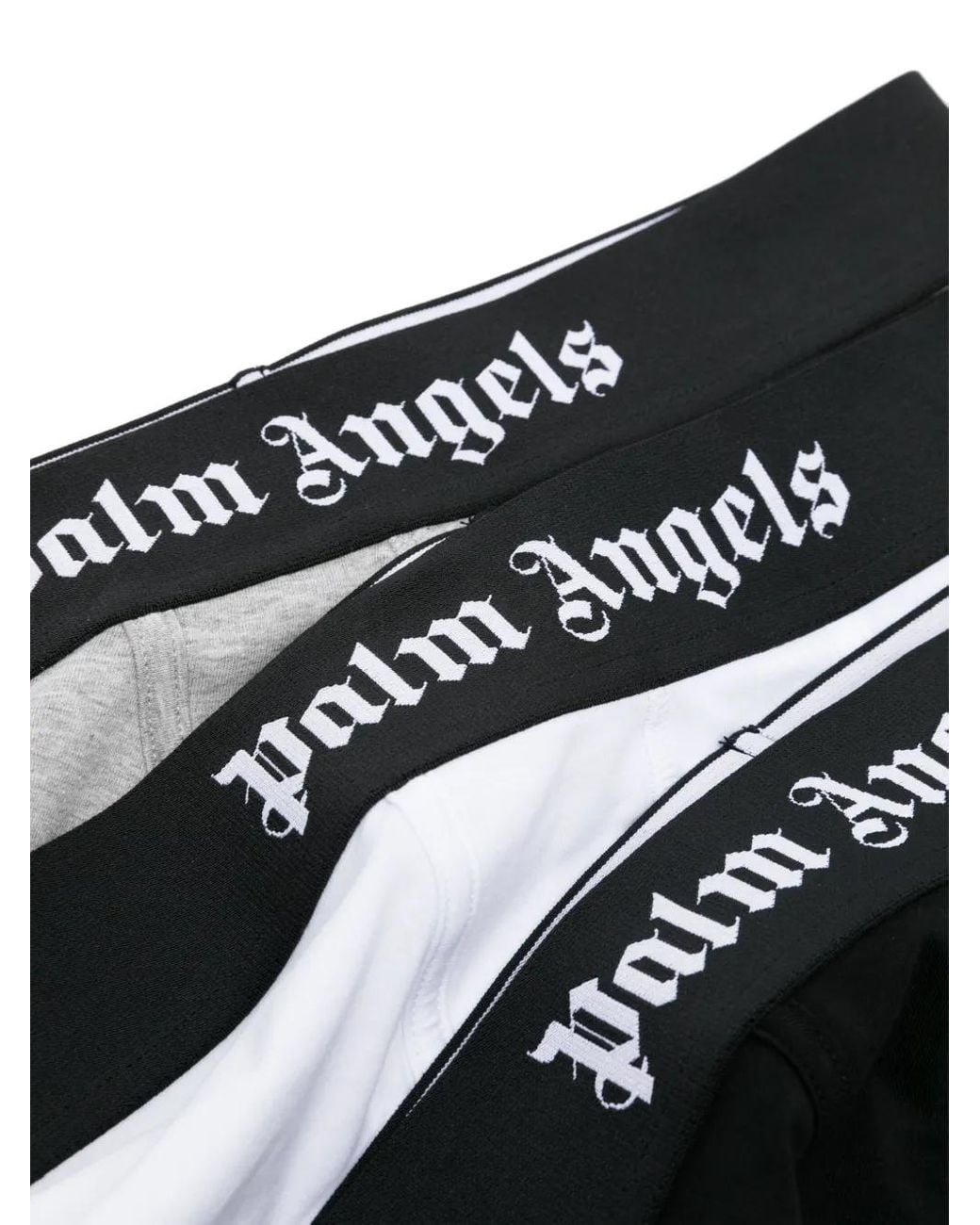 Palm Angels Black Boxer Briefs With Logo Waistband Pack Of 3 for men