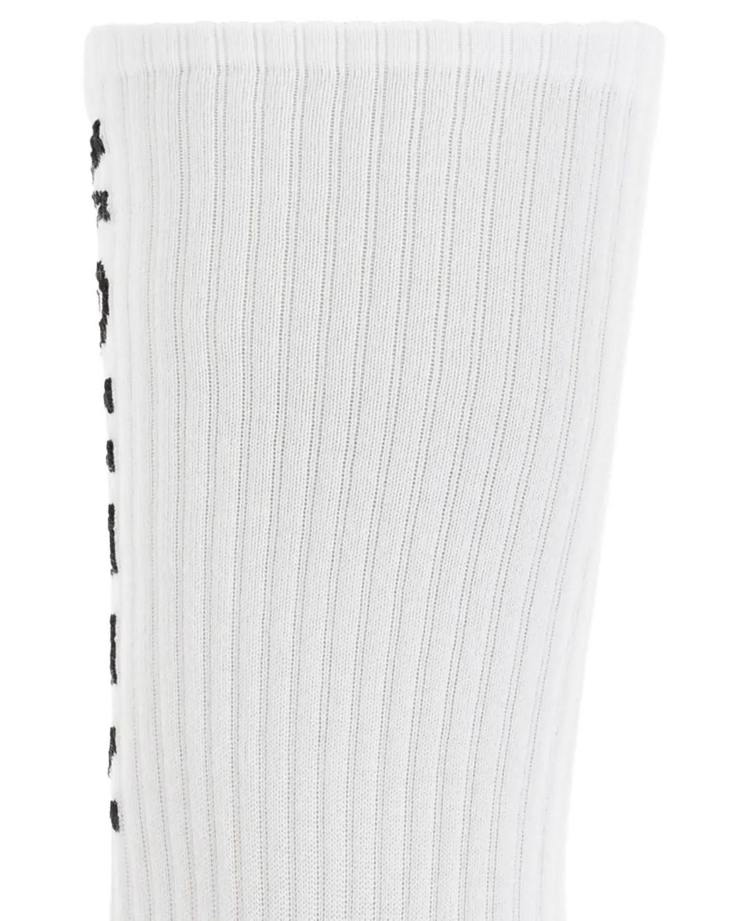 McQueen White Ribbed Logo Socks for men