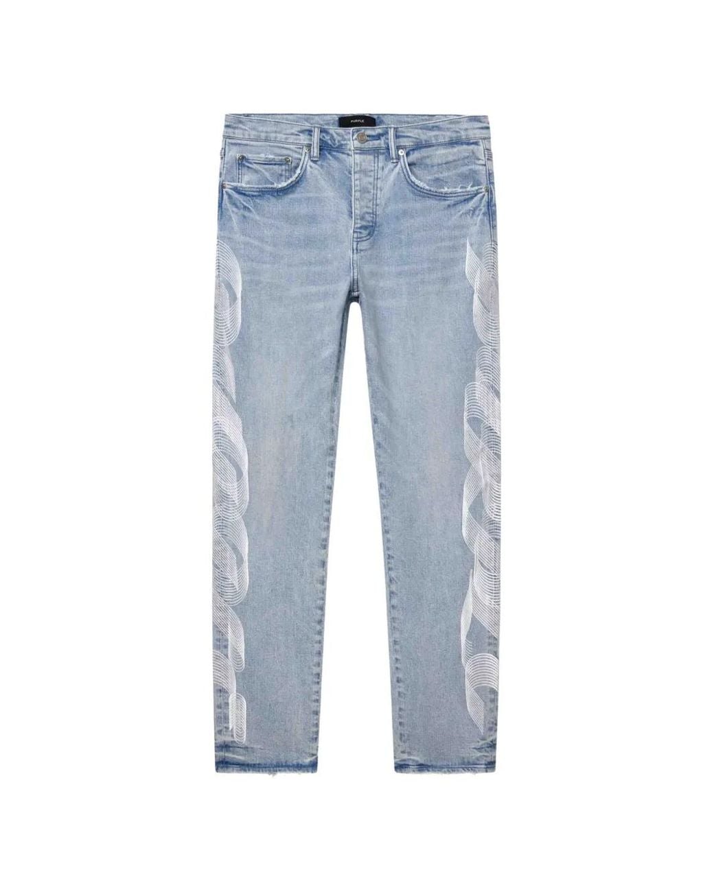 Purple Brand Blue P005 Embroidered-Logo Jeans for men