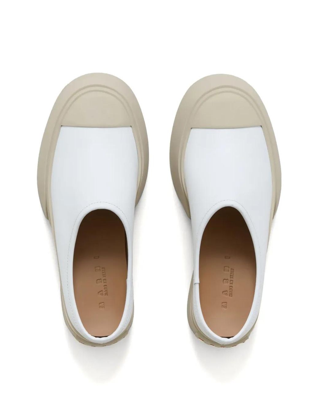Marni White Mary Jane Leather Mules