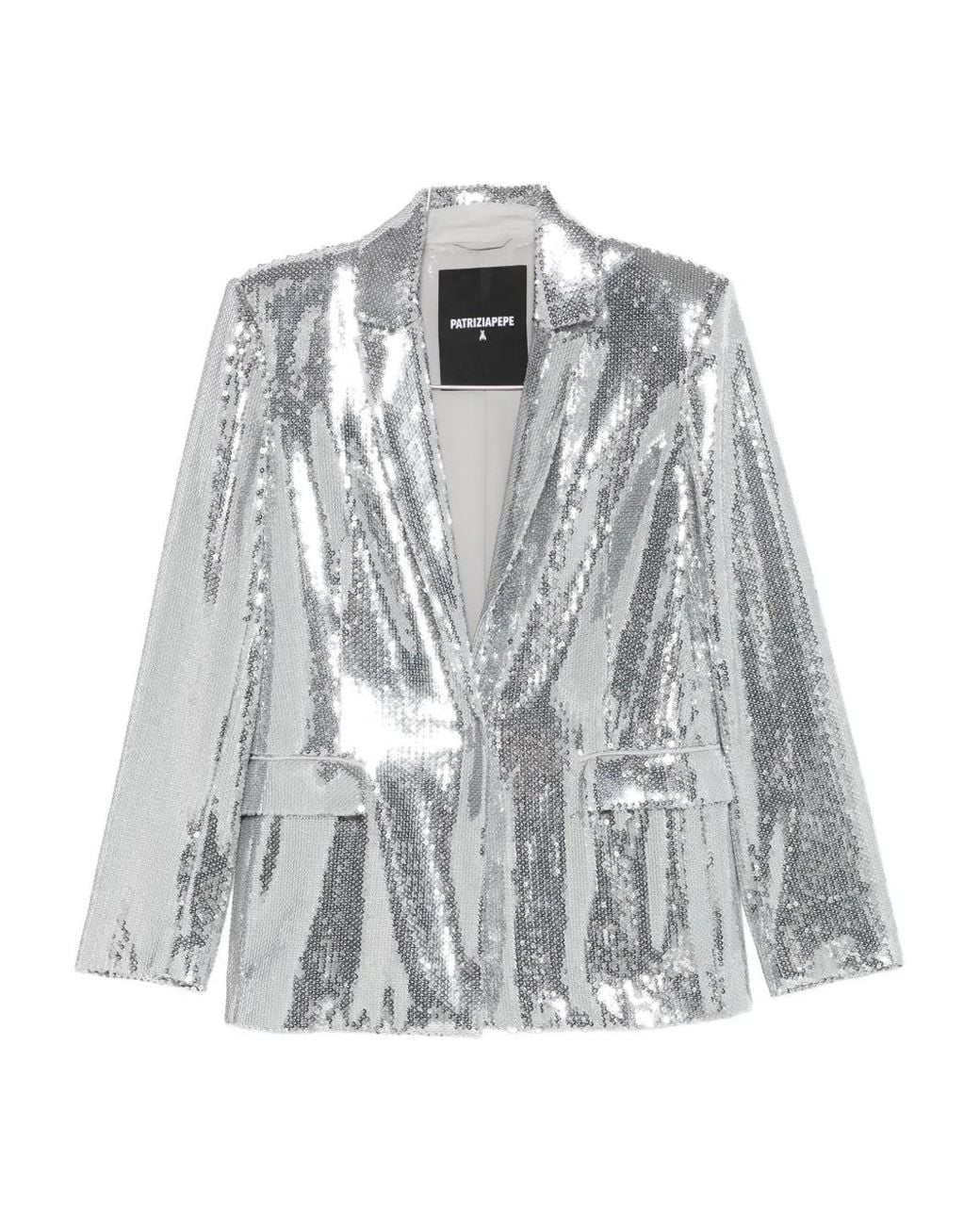 Patrizia Pepe Gray Sequinned Blazer