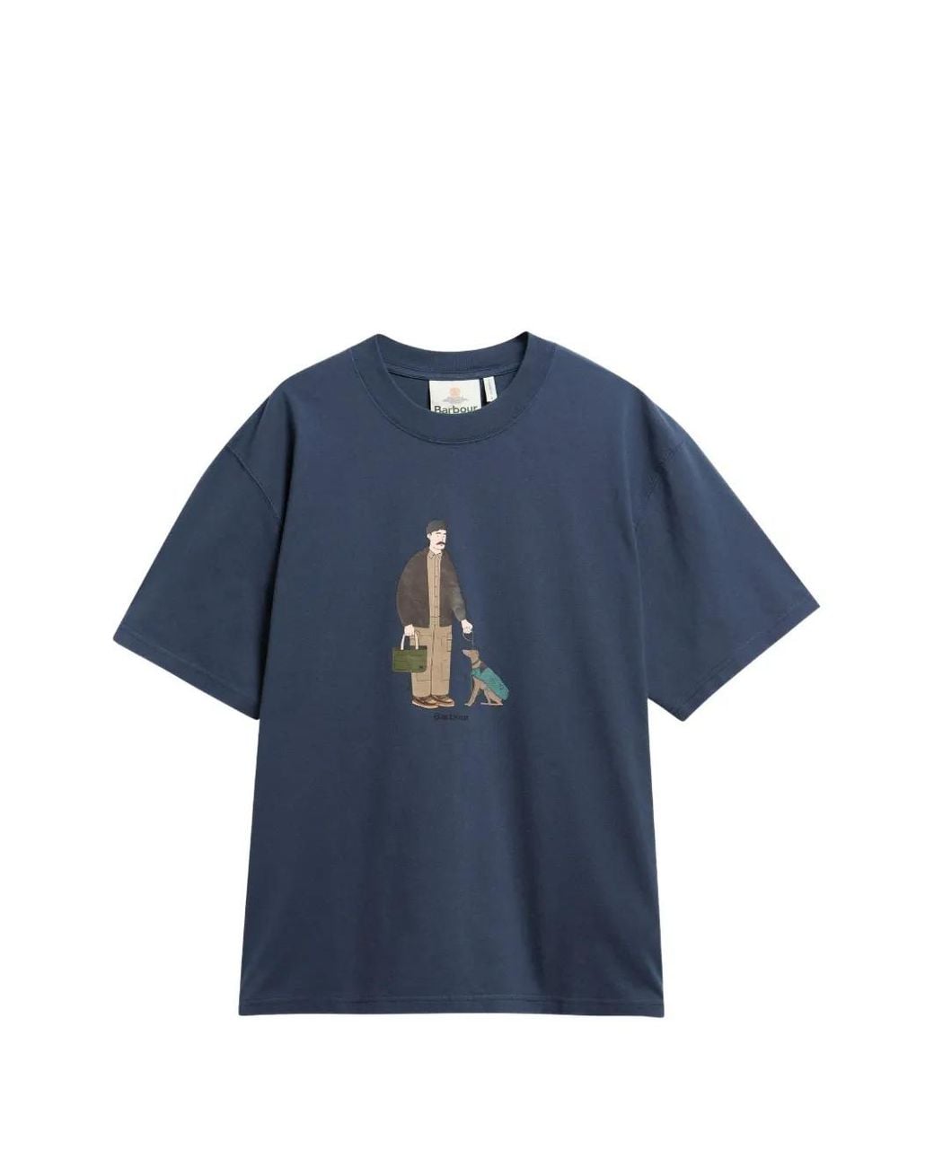 Barbour Blue Graphic-Print T-Shirt for men