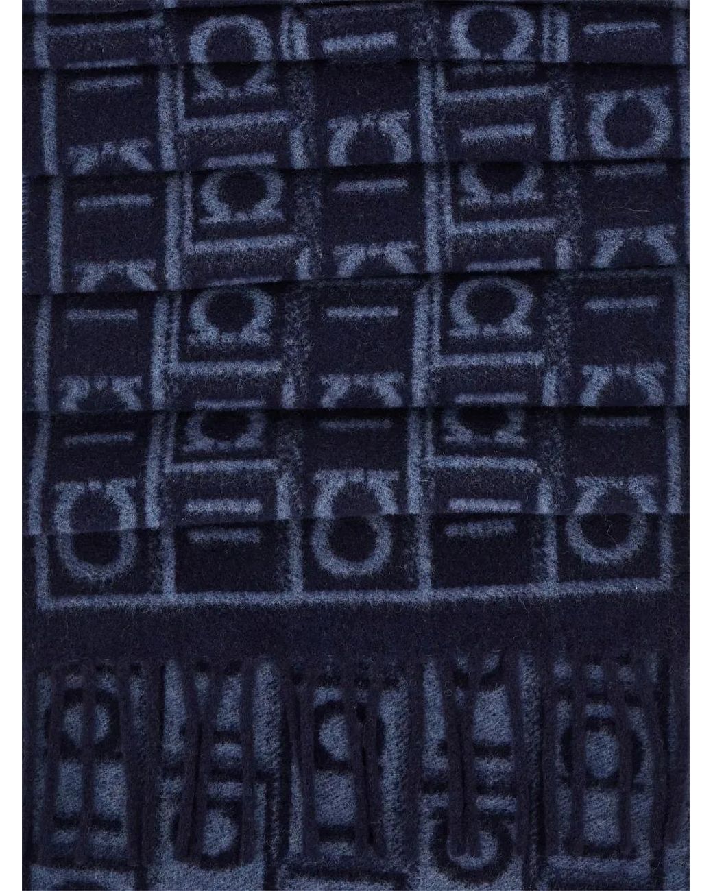Ferragamo Blue Écharpe À Motif Monogrammé for men