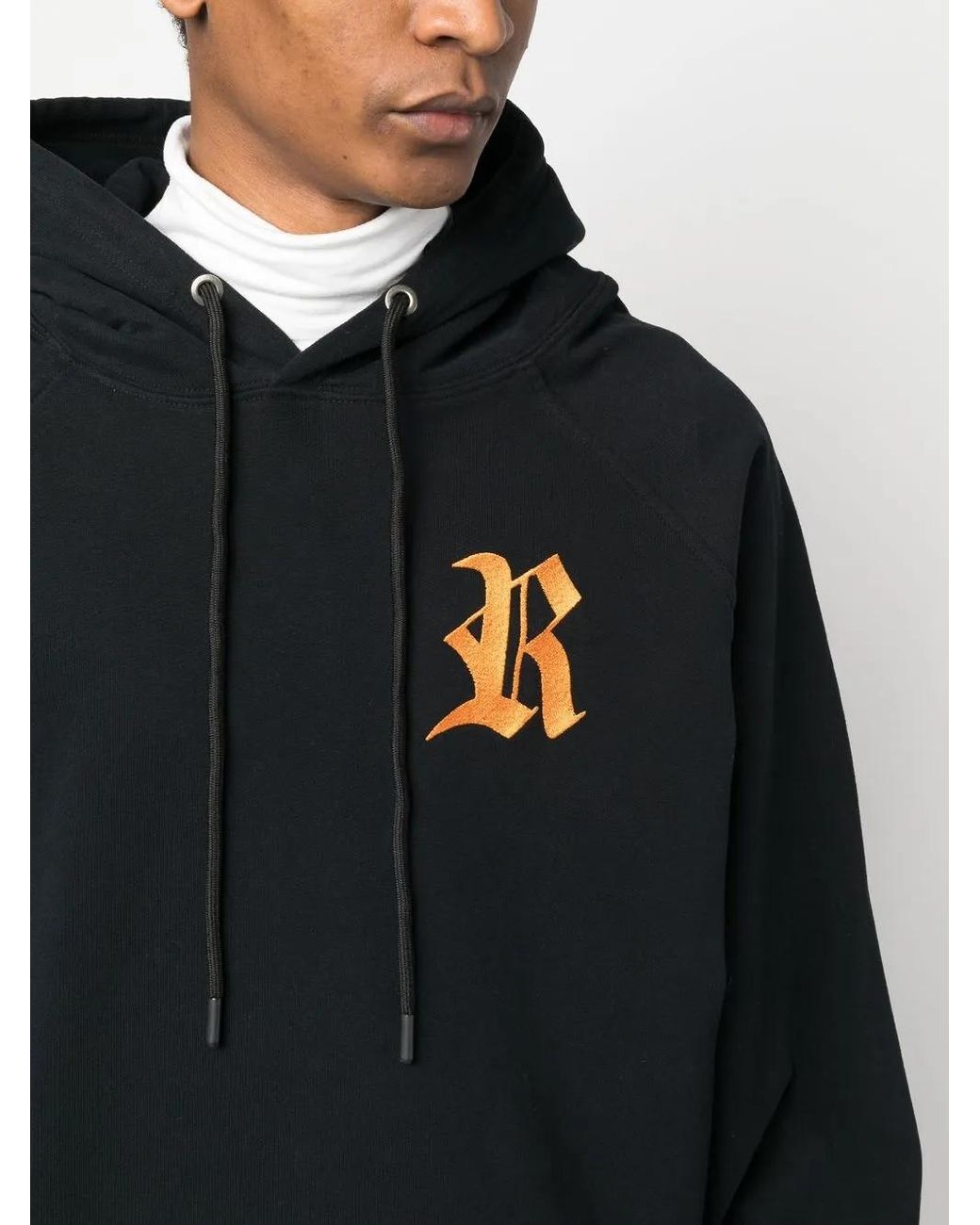 Raf Simons Black Monogram-Print Hoodie for men