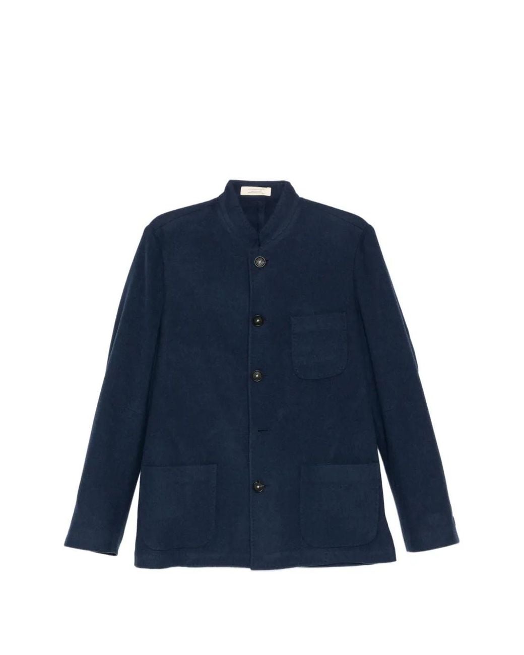 Massimo Alba Blue Bali Virgin Wool Guru Collar Jacket for men
