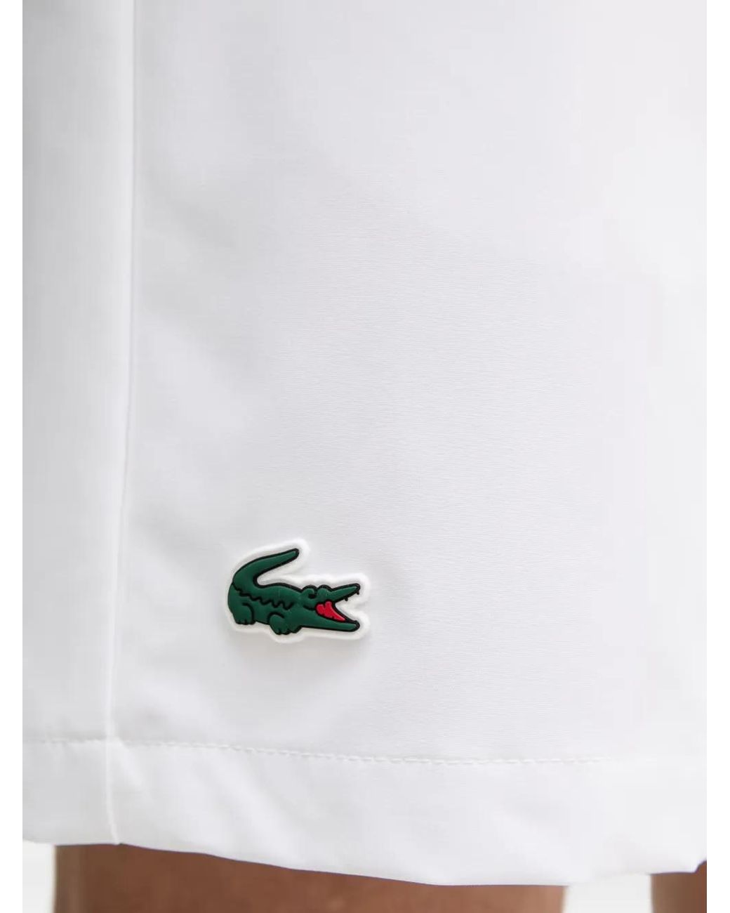 Lacoste White Short À Patch Logo for men
