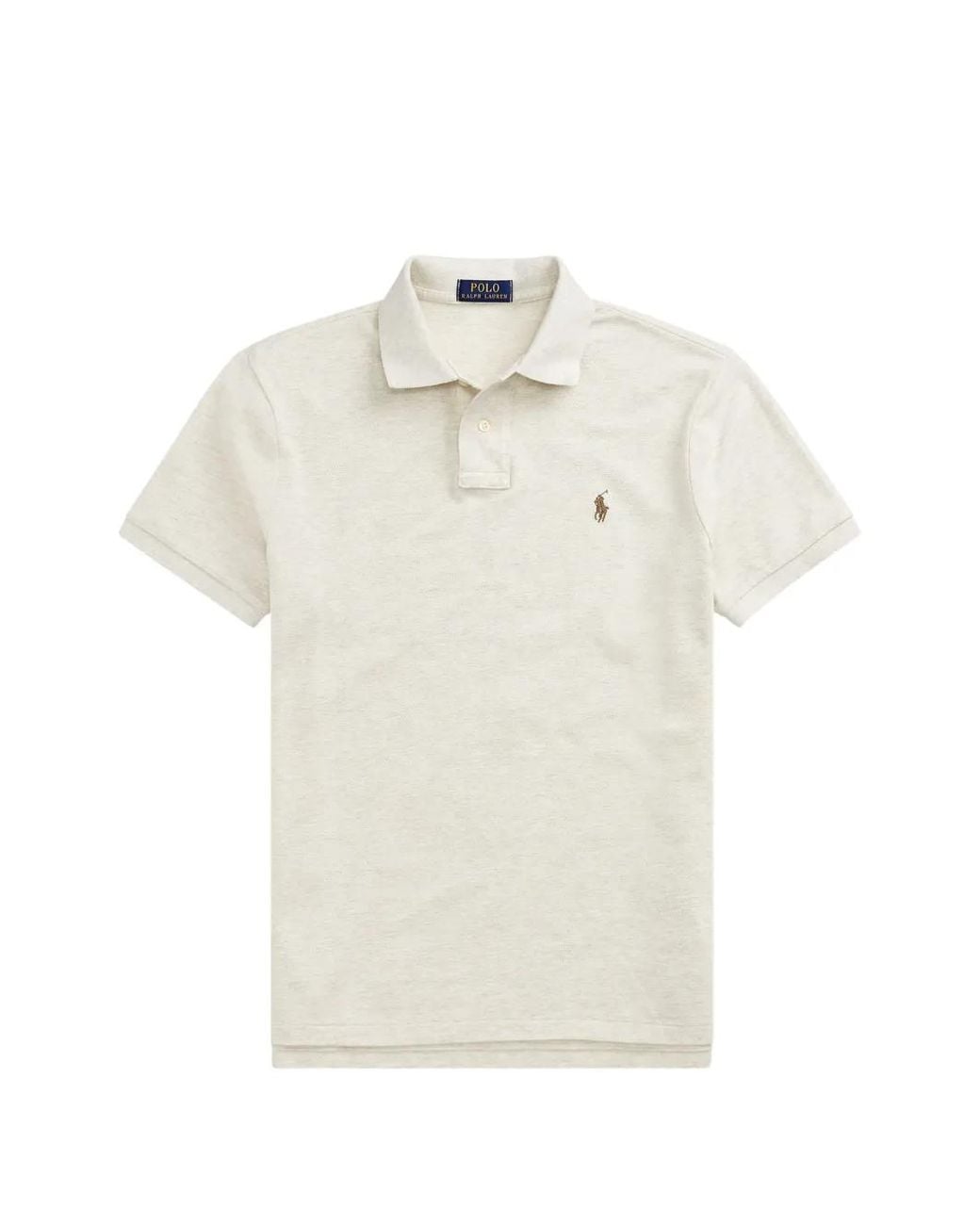 Polo Ralph Lauren White Logo-Embroidery Polo Shirt for men