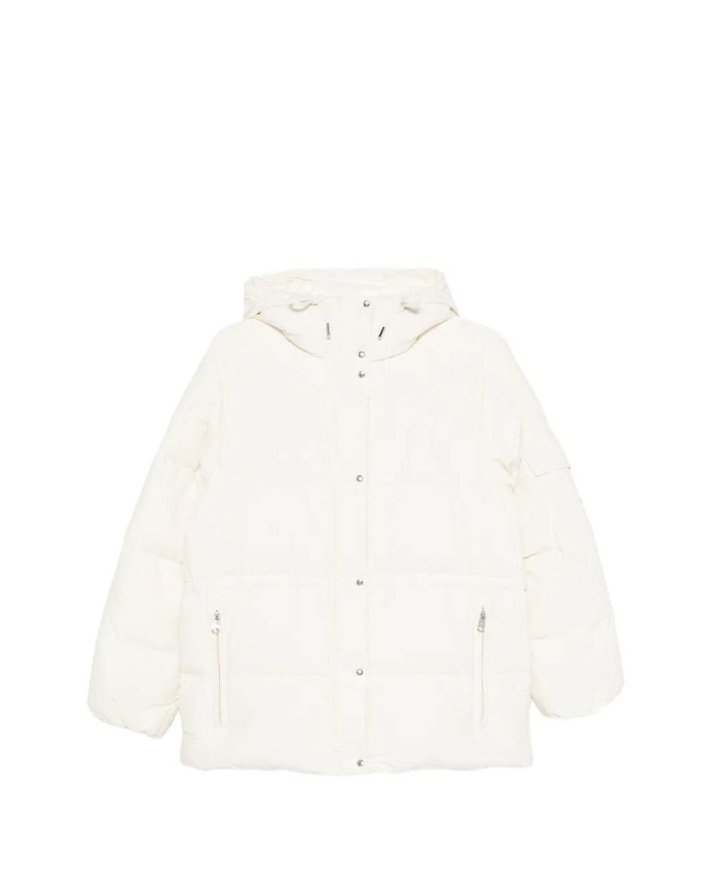 Moncler White Himalaya Hooded Short Down Jacket