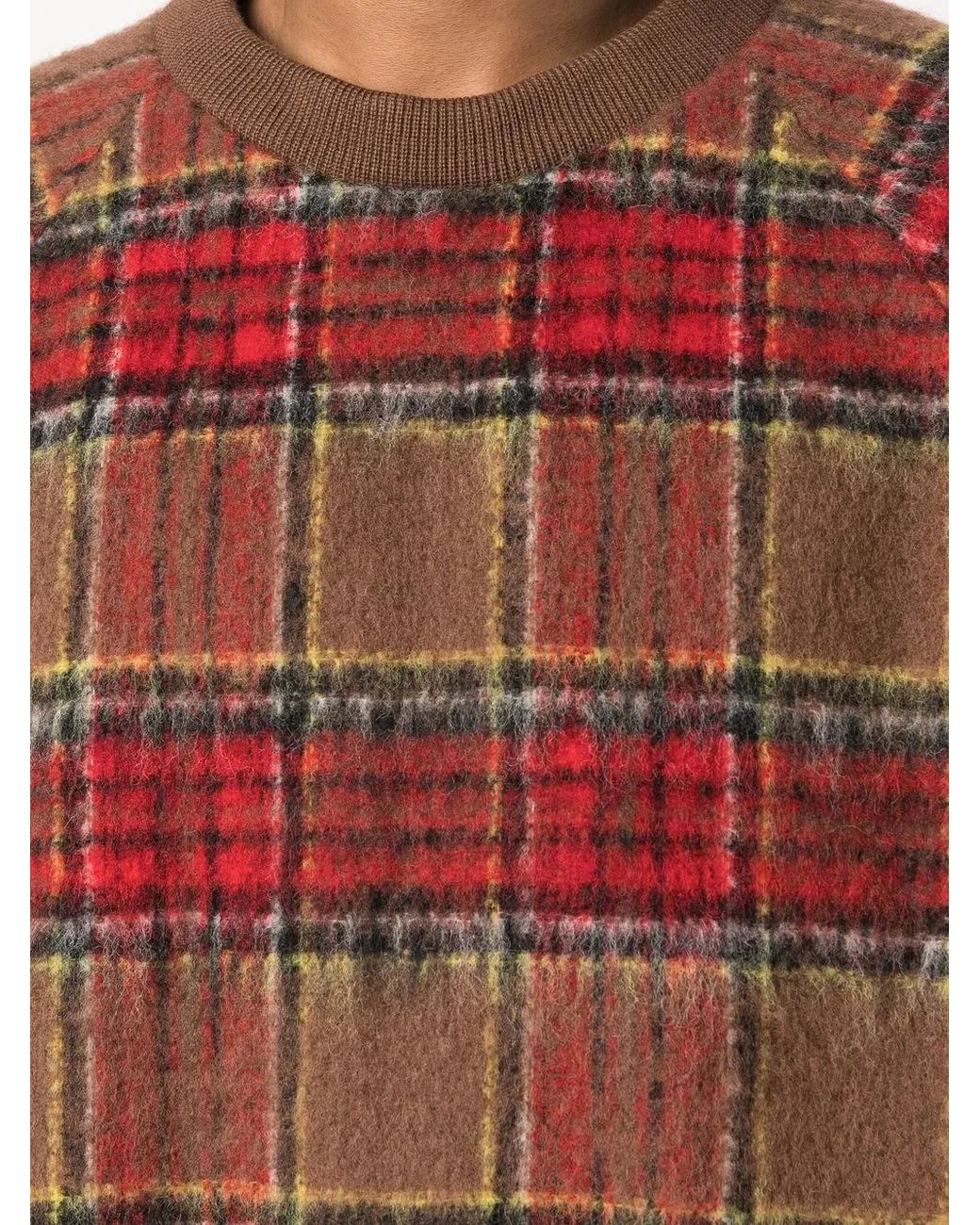 Undercover Red Plaid-Check Sweatshirt for men