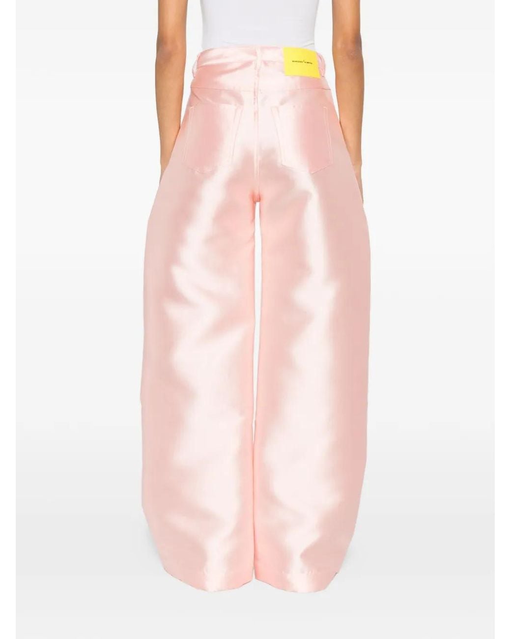Marques'Almeida Pink Mikado Belt-Loop Trousers
