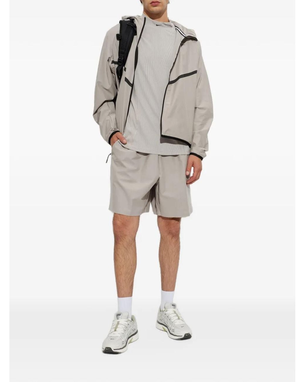 Nike Gray Tech Shori-Knit Full-Zip Windrunner Jacket for men