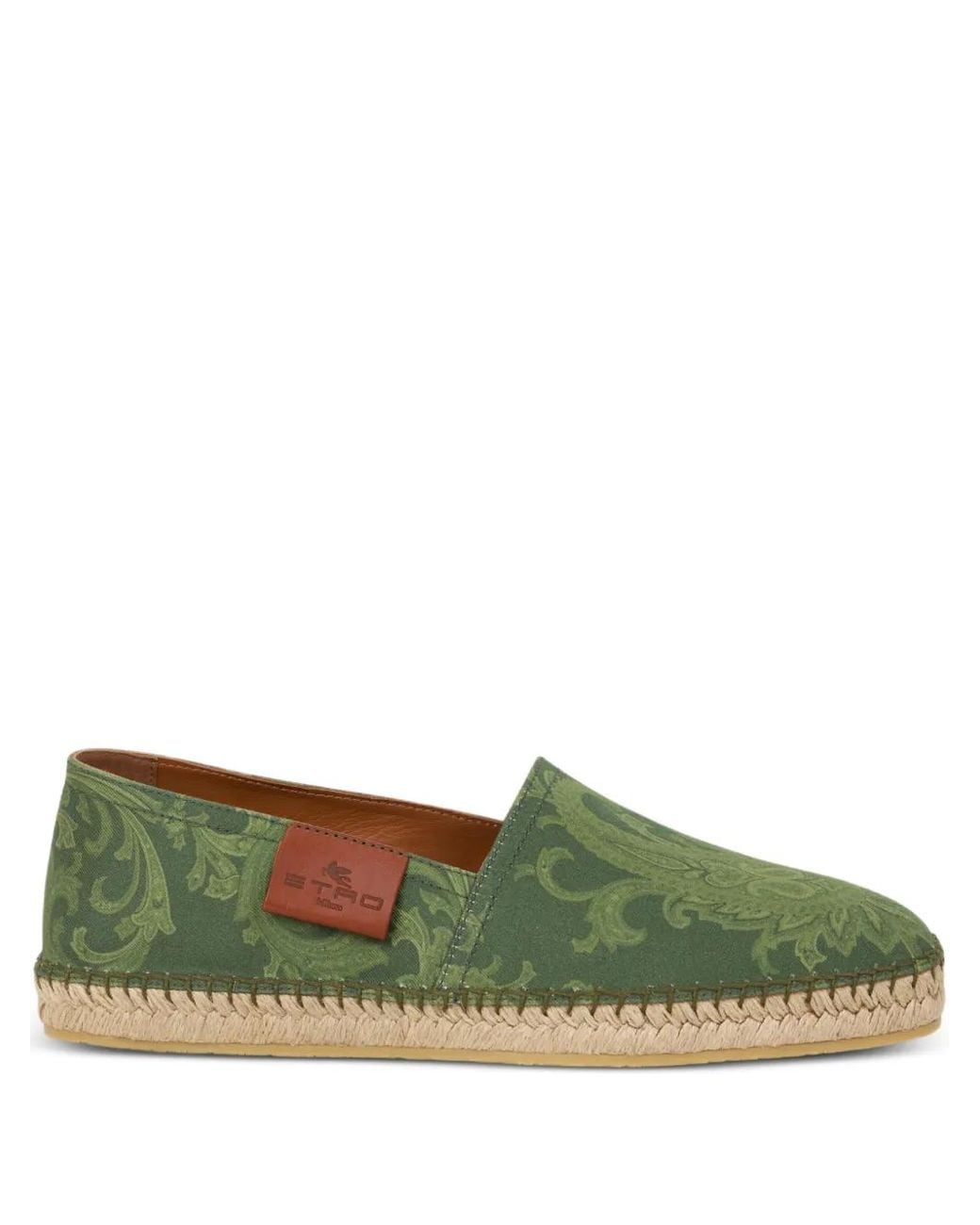 Etro Green Paisley Espadrilles for men