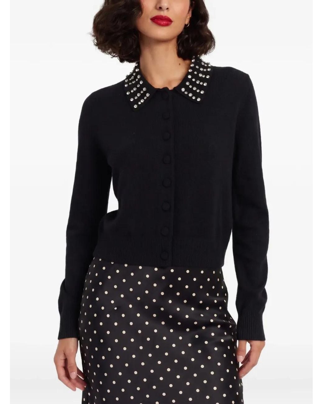 Chinti & Parker Blue Crystal-Embellished Cardigan
