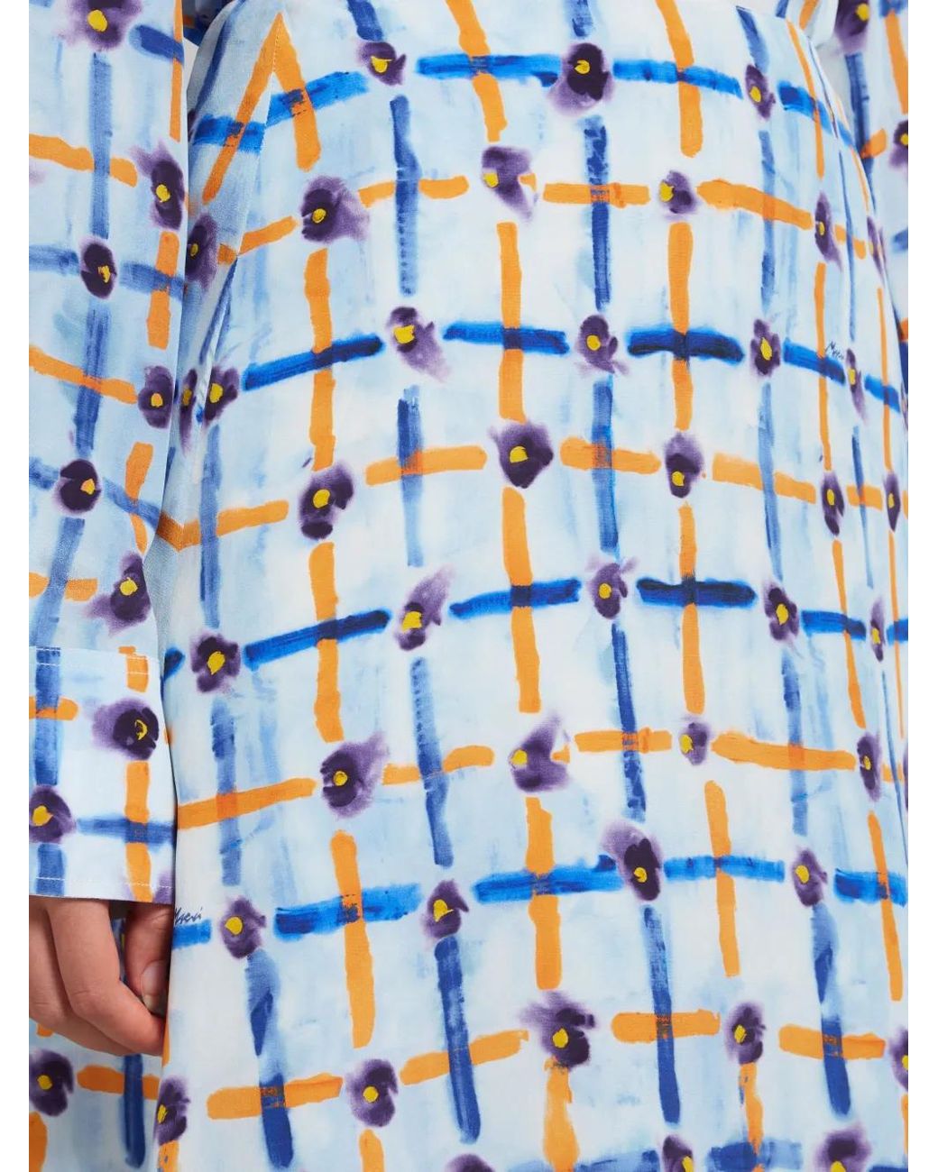 Marni Blue Saraband Print Midi Skirt